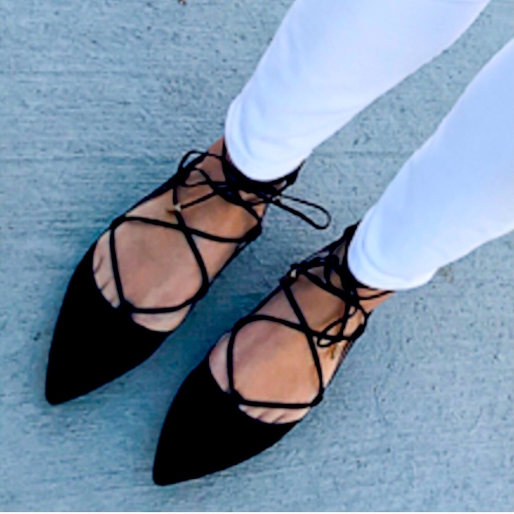 Ivanka Trump “Tropica” Black Pointed Toe Flat
